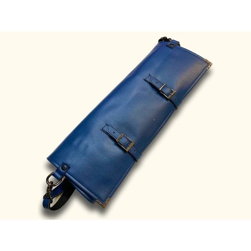 KUTO  Navy Blue Leather Knife Bag (7 slots)