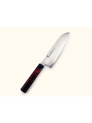 SAKAI TAKAYUKI Nanairo Wine Tortoise shell Santoku 170mm