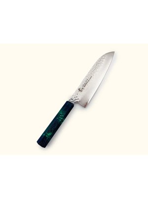 SAKAI TAKAYUKI Nanairo Green Tortoise shell Santoku 170mm