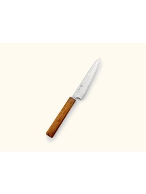 TOMIHISA AUS10 Tsuchime Damascus Oakwood Petty Knife 135mm