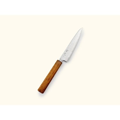 TOMIHISA AUS10 Tsuchime Damascus Oakwood Petty Knife 135mm TOMIHISA AUS10 Tsuchime Damascus Oakwood Petty Knife 135mm