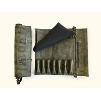 Green Suede Knife Bag (7 Slots)