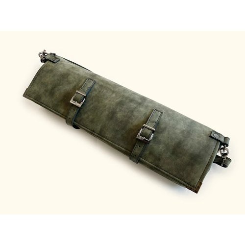 KUTO  Green Suede Knife Bag (7 Slots)