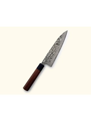 TAKESHI SAJI R2 Steel Suminagashi Kuroichi Rosewood Gyuto 180mm