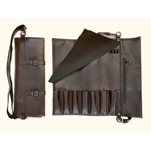 Dark Brown Leather Knife Bag (7 Slots) Dark Brown Leather Knife Bag (7 Slots)