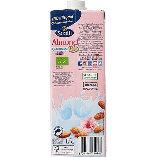 RISO SCOTTI Almond Unsweetened Milk 10 x 1 Liter