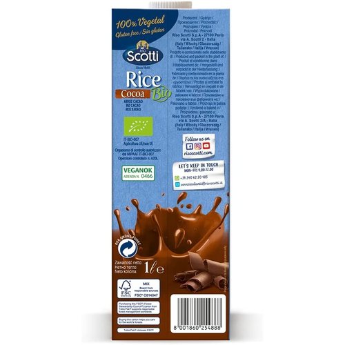 RISO SCOTTI Organic Rice Cocoa Drink 10 x 1 Liter