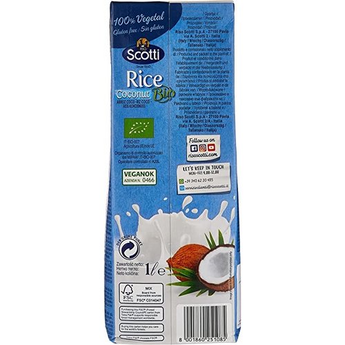 RISO SCOTTI Organic Rice Coconut Drink 10 x 1 Liter
