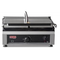 TG 2735 E/G - Single Panini Grill with Grooved Top and Smooth Bottom