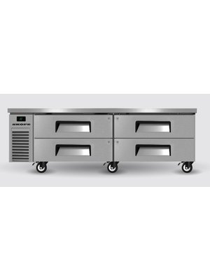 SKOPE RF8.CBR.2.4D - 2-Section with 4 Drawers Chef Base GN 2/1 Refrigerator