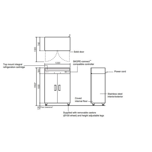 SKOPE RF7.UPR.2.SD - Double Door Upright Refrigerator