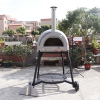 Gas Fired Traditional Pizza Oven with Mobile Stand and Dust Cover