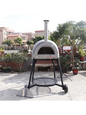 OvenDesign Gas Fired Traditional Pizza Oven with Mobile Stand and Dust Cover