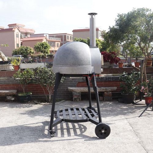 OvenDesign Gas Fired Traditional Pizza Oven with Mobile Stand and Dust Cover