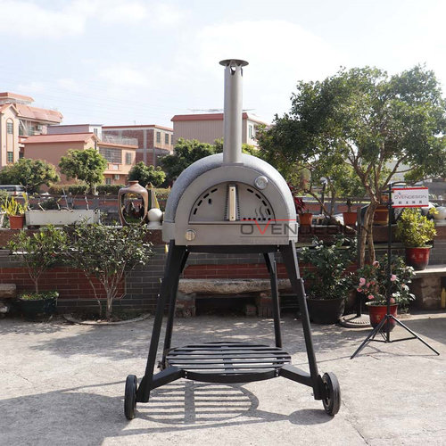 OvenDesign Gas Fired Traditional Pizza Oven with Mobile Stand and Dust Cover