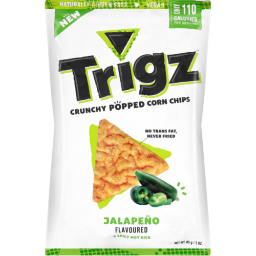 TRIGZ Crunchy Popped Chips Jalapeno 16x85g Bag TRIGZ Crunchy Popped Chips Jalapeno 16x85g Bag