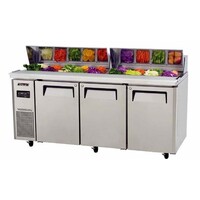 KHR18-3 - 3-Door Salad Side Prep Table Chiller (Hood Lid)