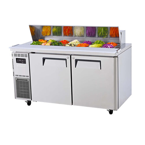 TURBO AIR KHR15-2 - 2-Door Salad Side Prep Table Chiller (Hood Lid)