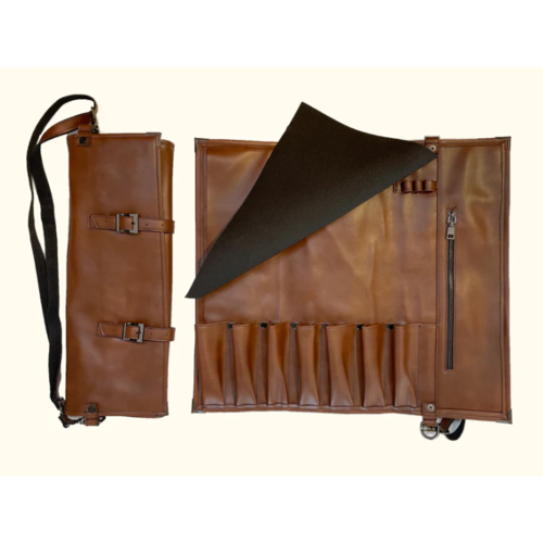 KUTO Tan Vegan Leather Knife Bag (7 Knife Slots) KUTO Tan Vegan Leather Knife Bag (7 Knife Slots)