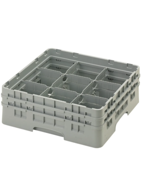 CAMBRO Full Size Glass Rack with 9 Compartments and 2 Extenders