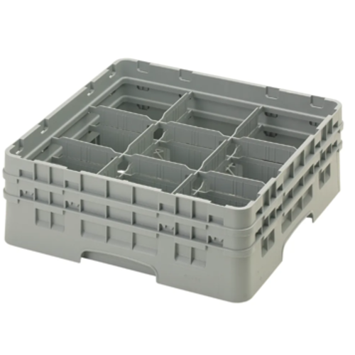 CAMBRO Full Size Glass Rack with 9 Compartments and 2 Extenders