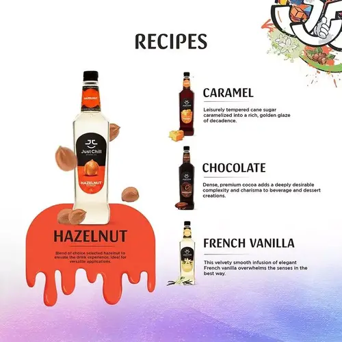 JUST CHILL DRINKS CO. Hazelnut Syrup 1 Liter