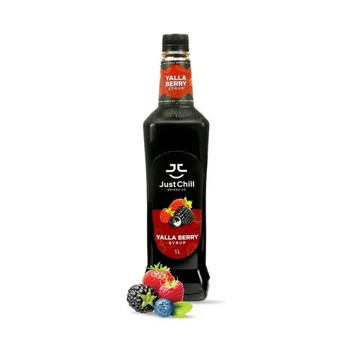 JUST CHILL DRINKS CO. Yalla Berry Fruit Syrup 1 Liter JUST CHILL DRINKS CO. Yalla Berry Fruit Syrup 1 Liter