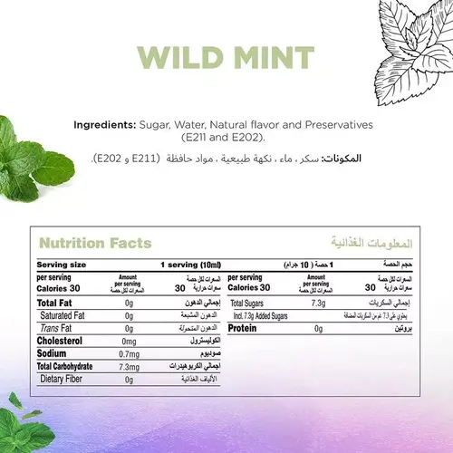 JUST CHILL DRINKS CO. Wild Mint Fruit Syrup 1 Liter