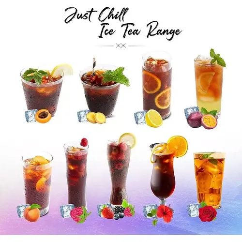 JUST CHILL DRINKS CO. Raspberry Ice Tea Syrup 1 Liter