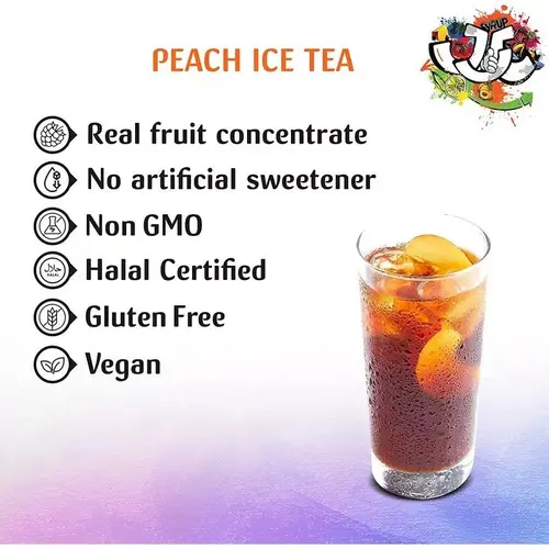 JUST CHILL DRINKS CO. Peach Ice Tea Syrup 1 Liter