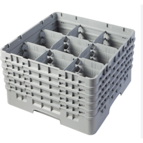 CAMBRO Full Size Glass Rack with 9 Compartments and 5 Extenders