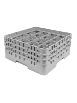 CAMBRO Full Size Glass Rack with 16 Compartments and 3 Extenders
