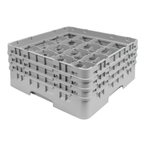 CAMBRO Full Size Glass Rack with 16 Compartments and 3 Extenders