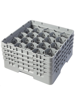 CAMBRO Full Size Glass Rack with 20 Compartments and 4 Extenders