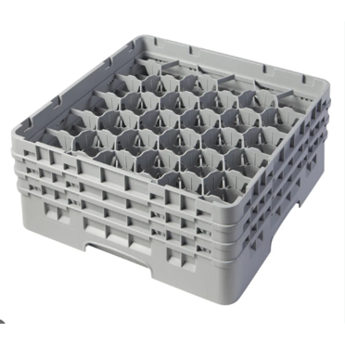 CAMBRO Full Size Glass Rack with 30 Compartments and 3 Extenders