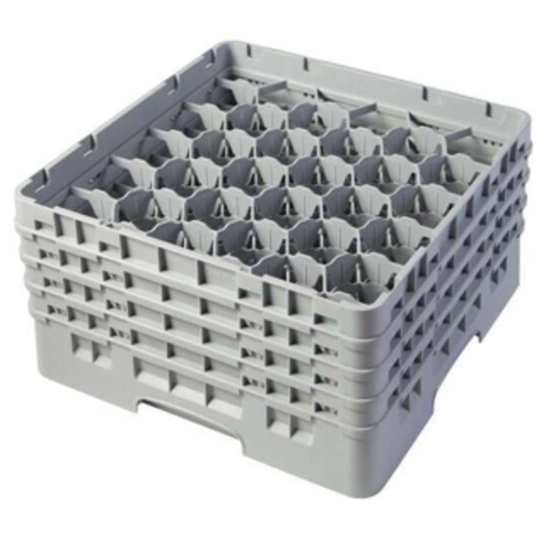 CAMBRO Full Size Glass Rack with 30 Compartments and 4 Extenders