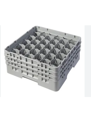 CAMBRO Full Size Glass Rack with 36 Compartments and 3 Extenders