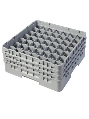 CAMBRO Full Size Glass Rack with 49 Compartments and 3 Extenders