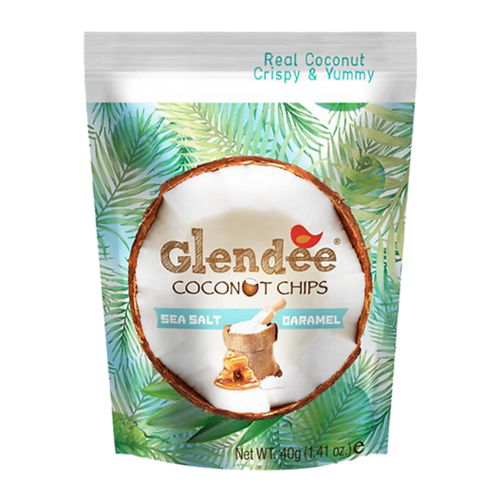 GLENDEE Coconut Chips Sea salt Caramel 36 Pcs x 40 Grams GLENDEE Coconut Chips Sea salt Caramel 36 Pcs x 40 Grams