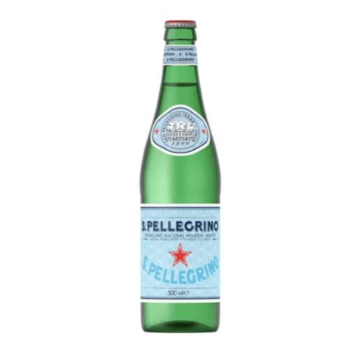 SAN PELLEGRINO Case of Sparkling Table Water - Glass Bottles  (500 ml x 24)