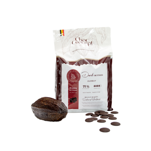 CHOCCONCEPT Buttons Dark Durbuy 71% 5 KG CHOCCONCEPT Buttons Dark Durbuy 71% 5 KG