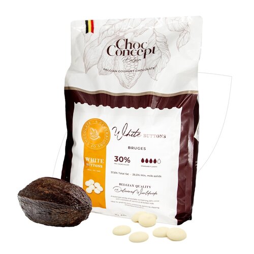 CHOCCONCEPT Buttons Milk Bruges 30% 10 KG CHOCCONCEPT Buttons Milk Bruges 30% 10 KG