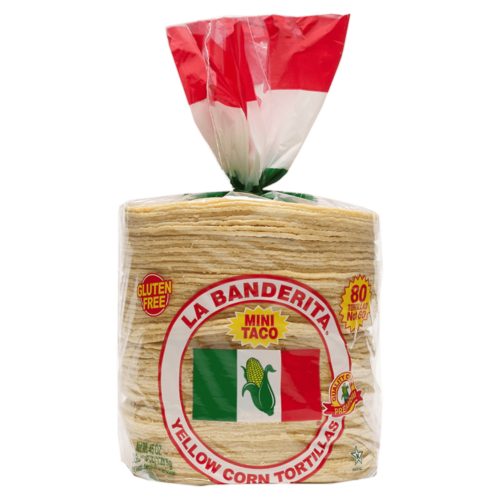 LA BANDERITA Yellow Mini Taco Corn Tortillas 4.5'' 6 x 80 Pieces LA BANDERITA Yellow Mini Taco Corn Tortillas 4.5'' 6 x 80 Pieces