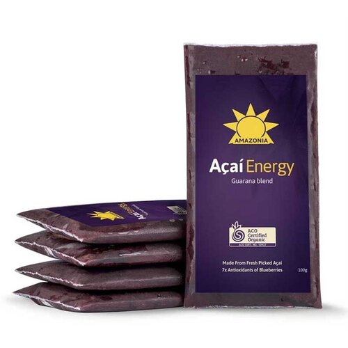 AMAZONIA Acai Energy Superfood Packs 10 x 4 x 100 Grams