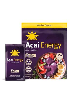 AMAZONIA Acai Energy Superfood Packs 10 x 4 x 100 Grams