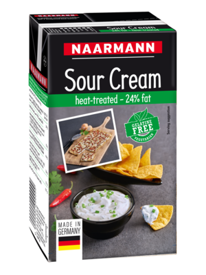 NAARMANN Sour Cream 24% Fat  Combibloc Halal 12 x 1 KG