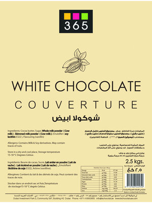 365 - B&P INGREDIENTS White Chocolate Couverture 30% Block 2.5 KG