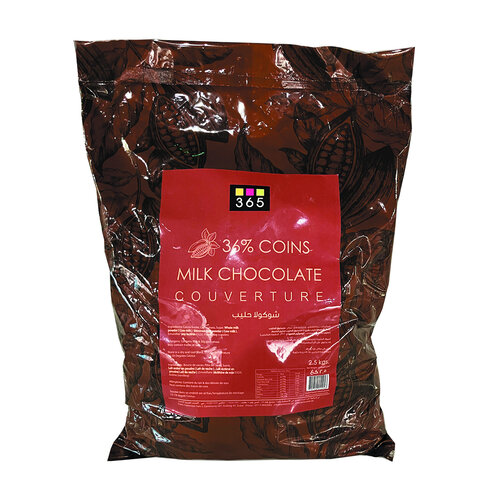 365 - B&P INGREDIENTS Milk Chocolate Couverture 36% Coins 2.5 KG