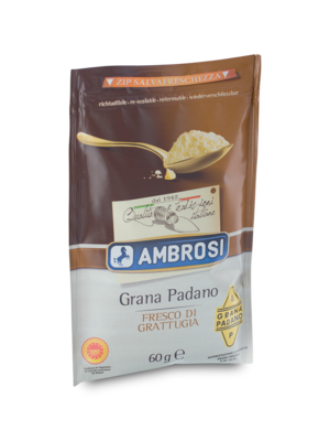 AMBROSI Grana Padano Fresh Grated Bag 20 x 60 Grams