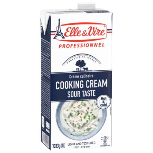 ELLE & VIRE Cooking Cream Sour Taste 6 x 1 Liter
